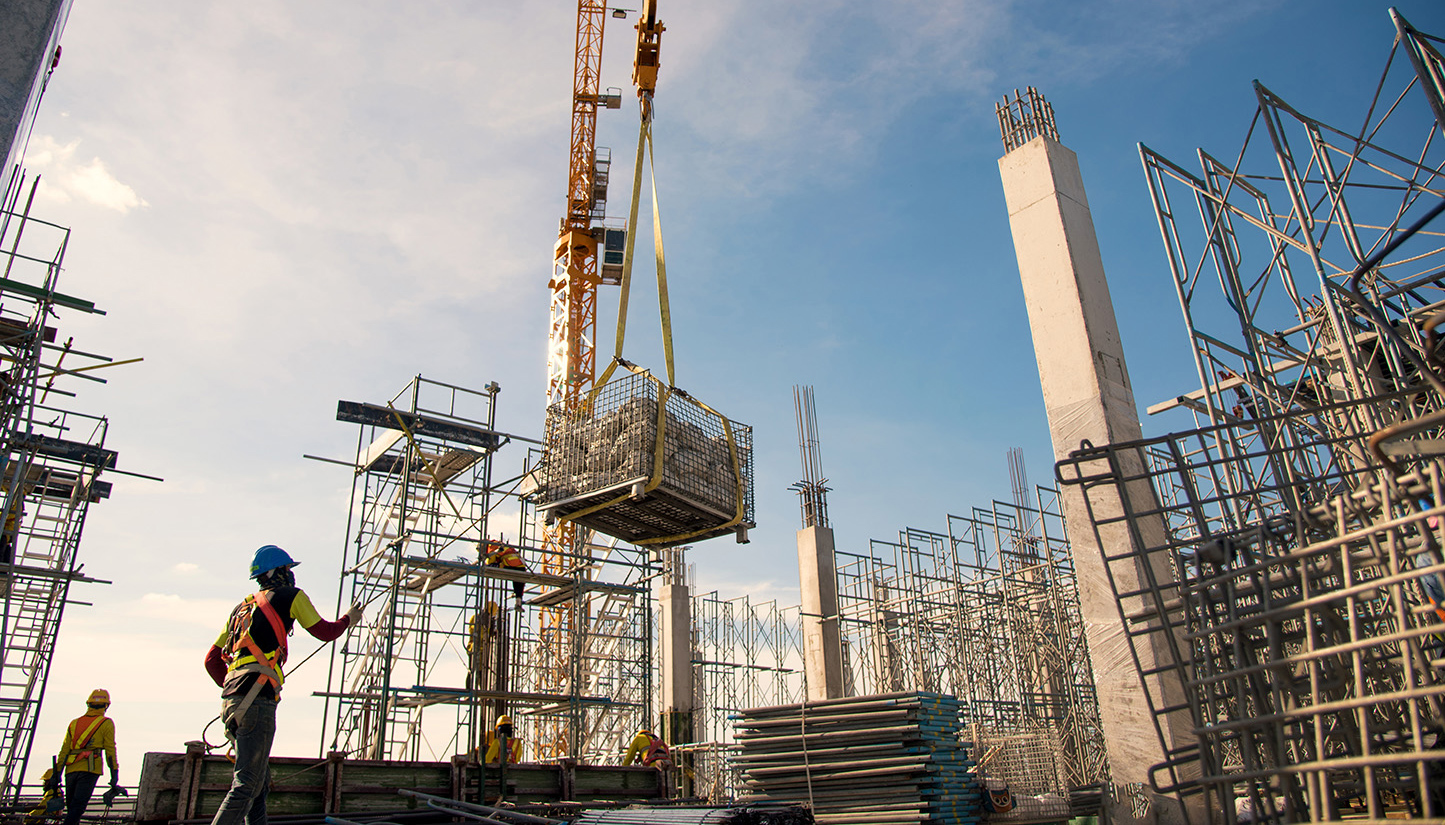 Construction site using KENWOOD two way radios